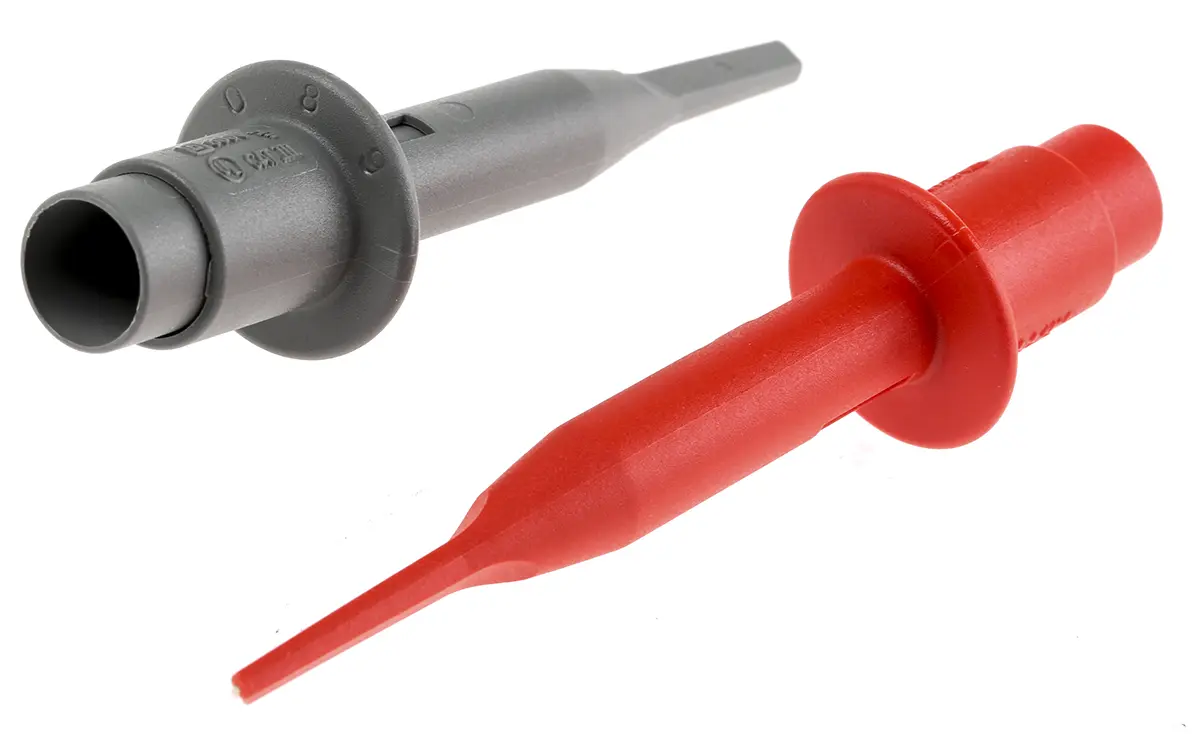 Produktfoto 1 von Fluke Oszilloskoptastkopf Grau, Rot Hakenklemme, Stahl Spitze 2.5 mm, 600 V ac