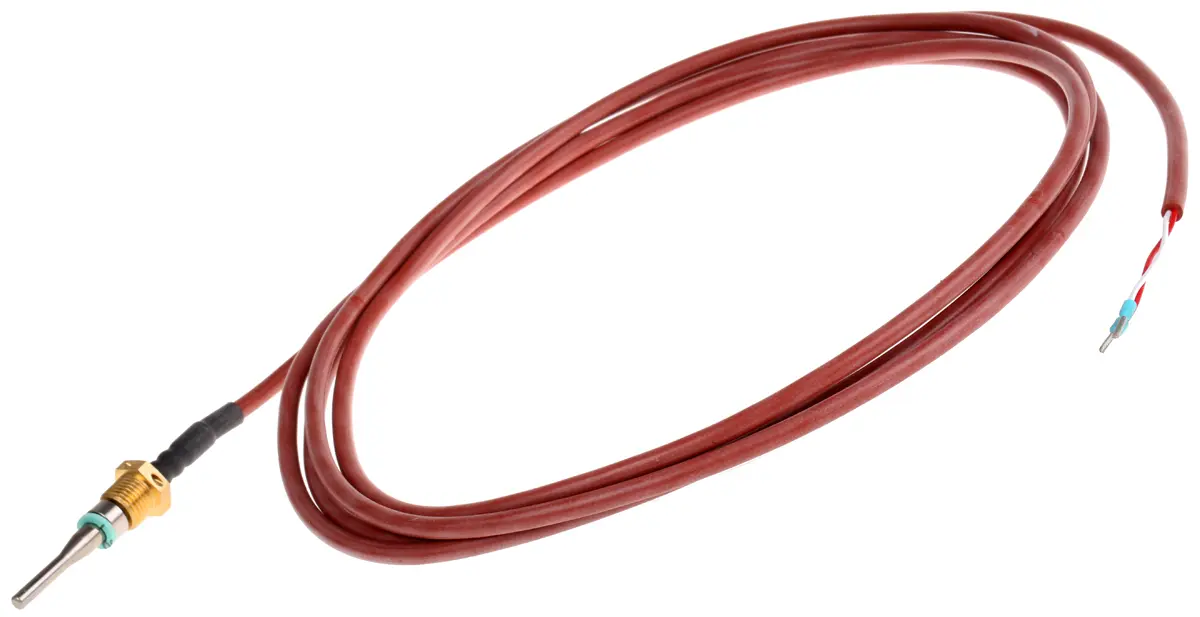 Produktfoto 1 von Jumo PT100 Sensorelement Widerstandsthermometer Edelstahl Ø 5.4mm x 27.5mm, -50°C → +200°C, 2.5m Leitung