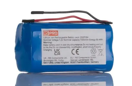 Produktfoto 1 von RS PRO Li-Ion Akkupack 1 7.2 V 7 Ah