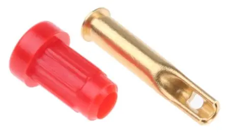 Produktfoto 1 von Staubli 1 mm Buchse Rot Buchse für Laborstecker, Kontakt Gold, 30 V, 60V dc 20A Lot