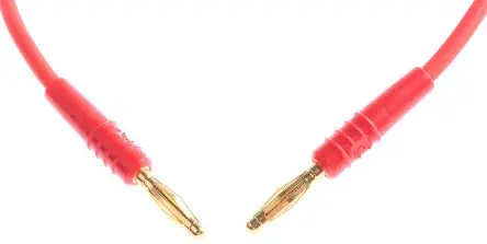 Produktfoto 1 von Staubli Steckverbinder-Messleitung 10A Stecker / Stecker, Rot Polyvinylchlorid-isoliert 450 mm, 30 V ac, 60V dc
