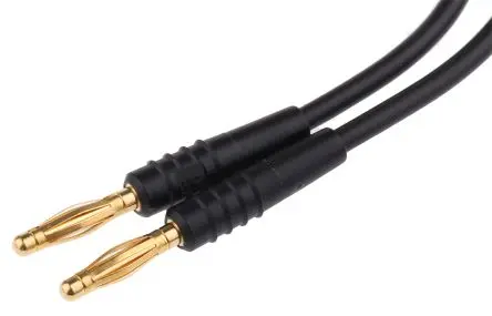 Produktfoto 1 von Staubli Steckverbinder-Messleitung 10A Stecker / Stecker, Schwarz Polyvinylchlorid-isoliert 450 mm, 30 V ac, 60V dc