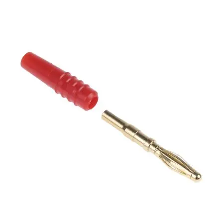 Staubli 2 mm Stecker Rot Bananenstecker, Kontakt Nickel, Gold, 30 V, 60V dc 10A Lot