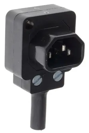 Produktfoto 1 von Bulgin PX0 IEC-Steckverbinder C14 250V, gewinkelt Stecker, Kabel 10A, 2-poliger Stecker Japan