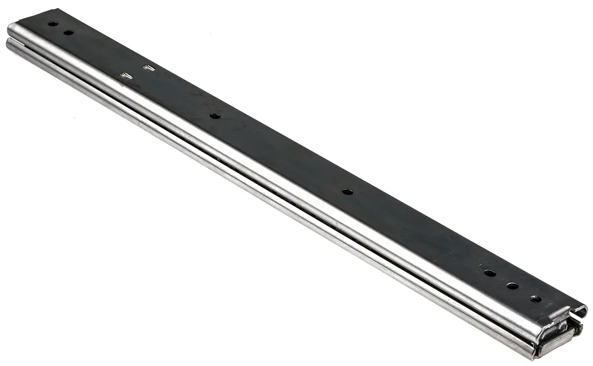 Produktfoto 1 von Accuride Teleskopschiene, Stahl, 2 UHE, DZ0301, 67kg max., 19.1 mm breit, 35.3 mm hoch, 378 mm tief