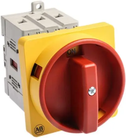 Produktfoto 1 von Allen Bradley 194E Trennschalter 3-polig DIN-Hutschiene 32A 15 kW Schwarz, Grau, Rot, Gelb IP66 3-phasig
