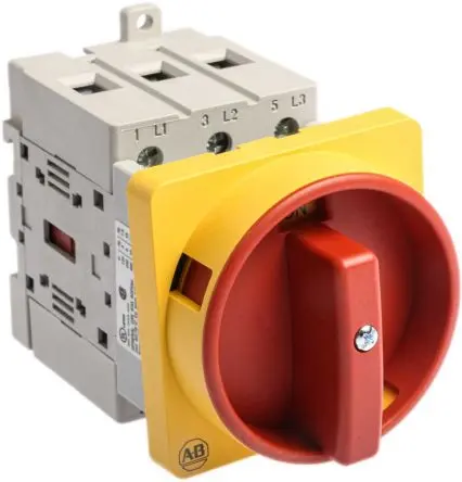 Produktfoto 1 von Allen Bradley 194E Trennschalter 3-polig Panel 63A 22 kW Gelb, Rot, Grau, Schwarz IP66 3-phasig