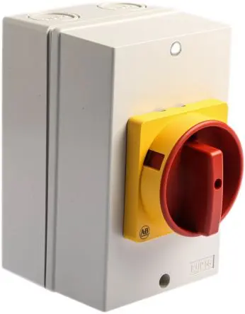 Produktfoto 1 von Allen Bradley 194E Trennschalter 3-polig Panel 25A 11 kW Schwarz, Grau, Rot, Gelb IP66 3-phasig