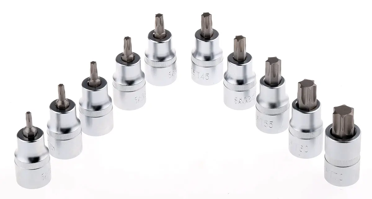 Produktfoto 1 von RS PRO 1/2 in Vierkant Innensechsrund T20 to T60 10-teilig