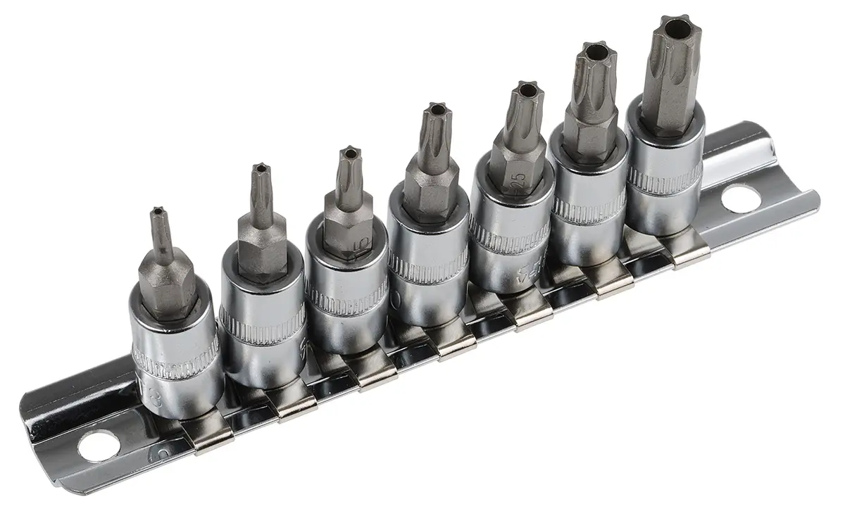 Produktfoto 1 von RS PRO 1/4 in Vierkant Innensechsrund T8 To T40 7-teilig