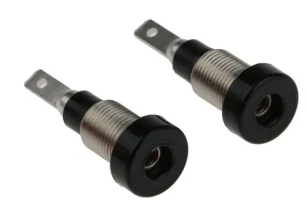 Produktfoto 1 von Staubli 2 mm Buchse Schwarz Buchse für Laborstecker, Kontakt versilbert, 30 V, 60V dc 10A Stecker