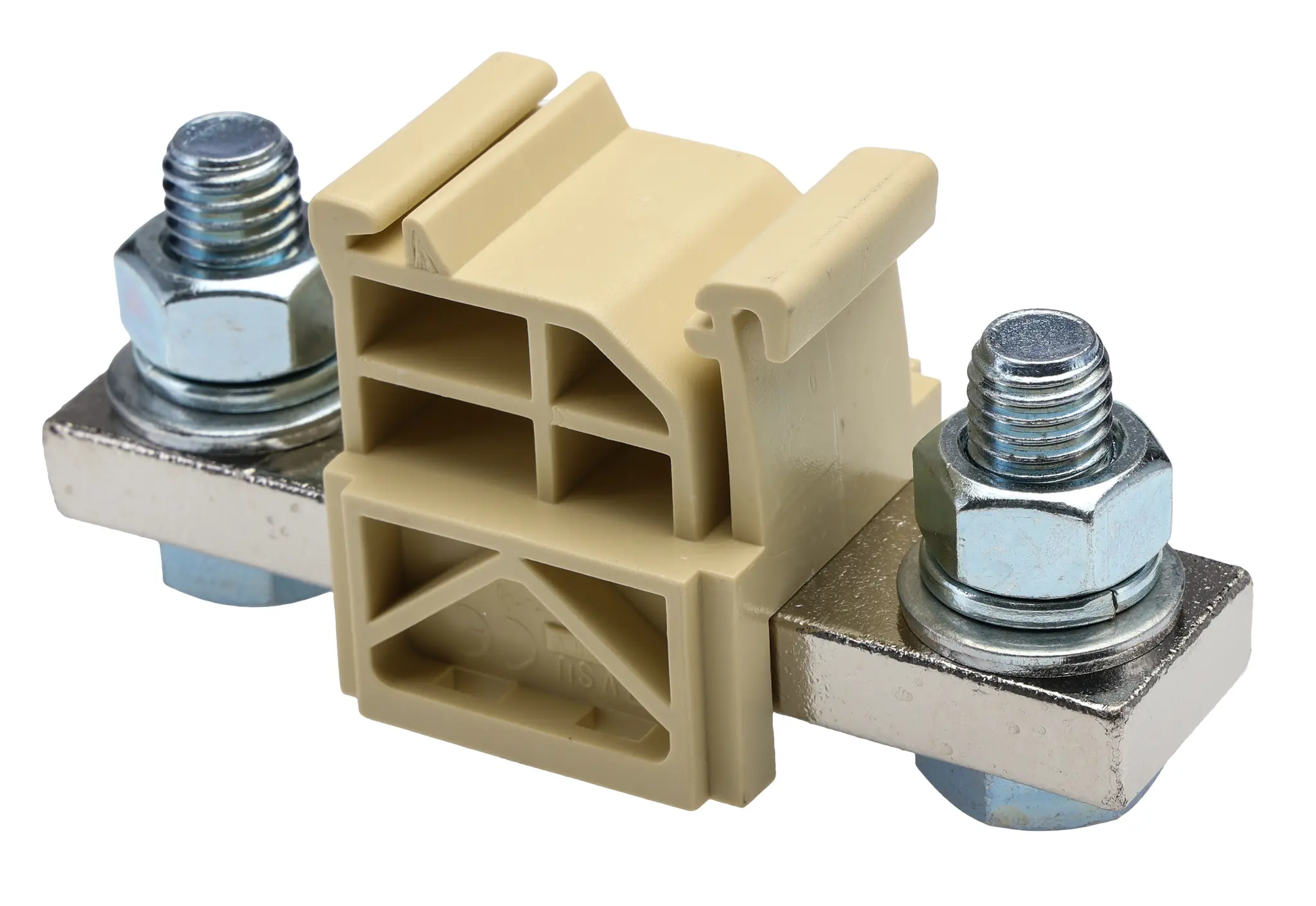 Produktfoto 1 von RS PRO Anschlussklemmenblock für Durchkontaktierung 1 Beige, 240 mm², 1 kV Bolzen