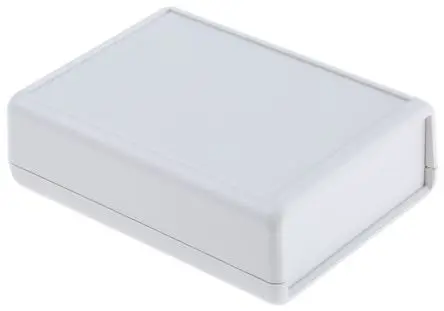 Produktfoto 1 von Hammond Tragbares Gehäuse, ABS, 66 mm Eingebautes Batteriefach, 92 mm, H. 28 mm, Grau, IP54