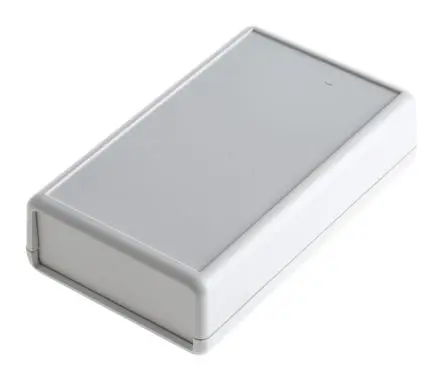 Produktfoto 1 von Hammond Tragbares Gehäuse, ABS, 66 mm Eingebautes Batteriefach, 112 mm, H. 28 mm, Grau, IP54