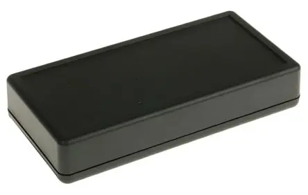 Produktfoto 1 von Hammond Tragbares Gehäuse, Schwer entflammbares ABS, 65 mm Eingebautes Batteriefach, 130 mm, H. 25 mm, Schwarz, IP54