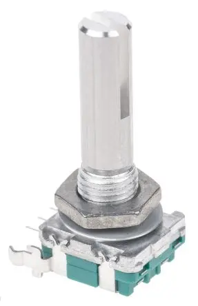 Produktfoto 1 von Alps Alpine Drehgeber 15 Impulse/Umdrehung Impulse/U Inkrementalgeber, mit 6 mm, Schlitzschaft, Digital Rechteck-Signal,