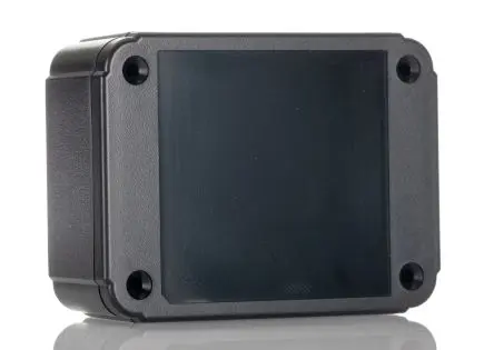 Produktfoto 1 von Hammond RL; Universalgehäuse; ABS; Schwarz Geflanscht IP54 Breite 60 mm Höhe 30 mm Länge 80 mm