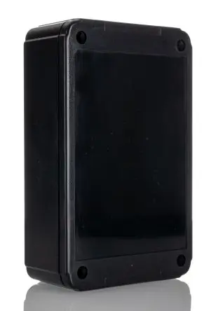Produktfoto 1 von Hammond RL; Universalgehäuse; ABS; Schwarz Geflanscht IP54 Breite 80 mm Höhe 35 mm Länge 125 mm