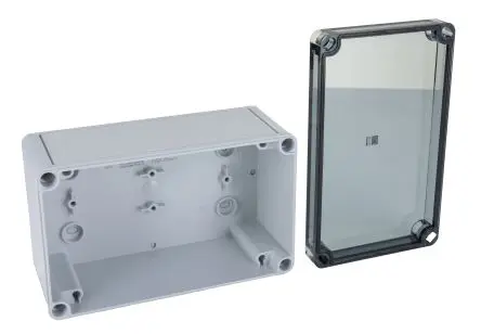 Produktfoto 1 von Rittal PK Polycarbonat Wandanschlusskasten RAL 7035 IP66 Transparente Tür, HxBxT 110 mm, 180 mm x 90 mm