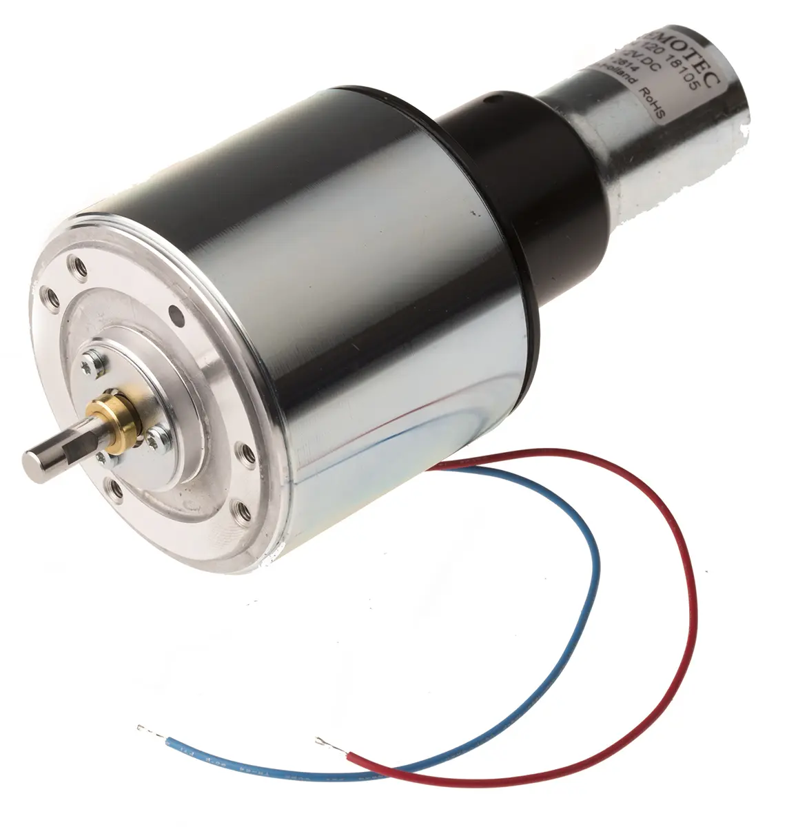 McLennan Servo Supplies M66CE Servomotor, 36 Ncm, 24/30 V, 1600 rpm, 30 W, 14 Ncm, 6 mm, B. 66 mm, T. 204.7 mm, L. 134