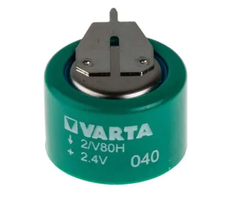 Produktfoto 1 von Varta Nickel-Metallhydrid Knopfzellen Akku, ø 15.5 mm 2.4 V / 80 mAh