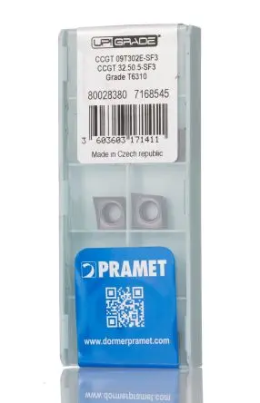 Produktfoto 1 von Pramet 80 ° Positiver Dreheinsatz Drehbankteil für SCLCR 06, H. 9.525 mm, L. 9.525mm