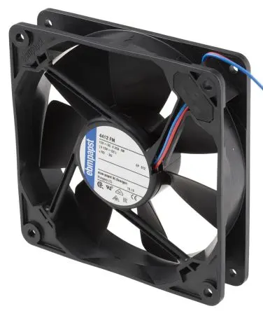 Produktfoto 1 von ebm-papst 4400 F Axiallüfter, Kugel, 12V dc / 3.2 W 267 mA, 2400 U/min, 140 m³/h 119 mm 25mm 25 mm