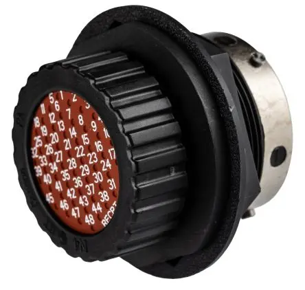 ITT Cannon Trident Neptune 24 mm Standard Rundsteckverbinder Buchse 48-polig Stecker 30A Frontplattenmontage IP67
