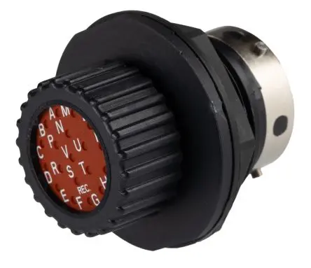 ITT Cannon Trident Neptune 16 mm Standard Rundsteckverbinder Buchse 19-polig Stecker 30A Frontplattenmontage IP67