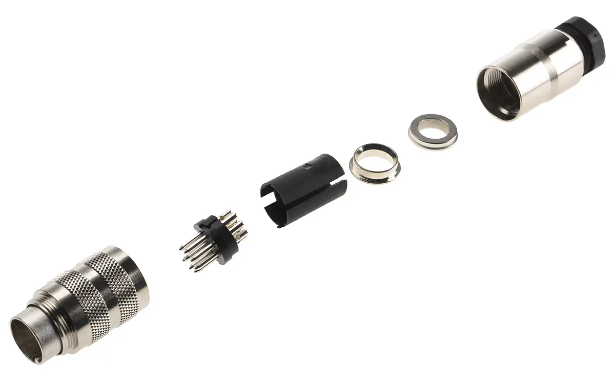 Produktfoto 1 von binder 423 18 mm M16 Rundsteckverbinder Stecker 8-polig Stecker 5A Kabel IP40