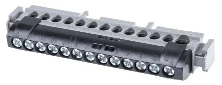 Produktfoto 1 von Legrand Verteilerblock 13-polig / 400V ac 100A, Polycarbonat Schwarz, IP20