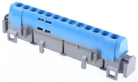 Produktfoto 1 von Legrand Verteilerblock 13-polig / 400V ac 100A, Polycarbonat Blau, IP20