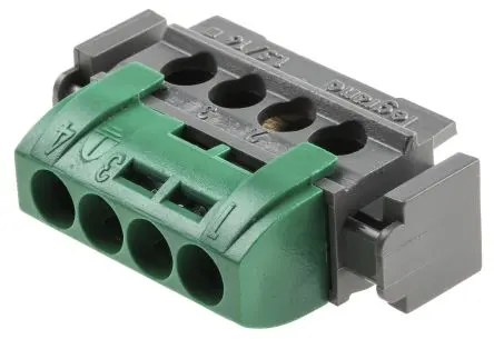Produktfoto 1 von Legrand Verteilerblock 4-polig / 400V ac 80A, Polycarbonat Grün, IP20