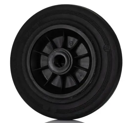 Produktfoto 1 von LAG Rollwagenrolle Schwarz, Mat. Gummi, 205 kg Ø 200 mm, B. 50 mm