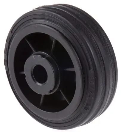 Produktfoto 1 von LAG Rollwagenrolle Schwarz, Mat. Gummi, 50 kg Ø 80 mm, B. 25 mm