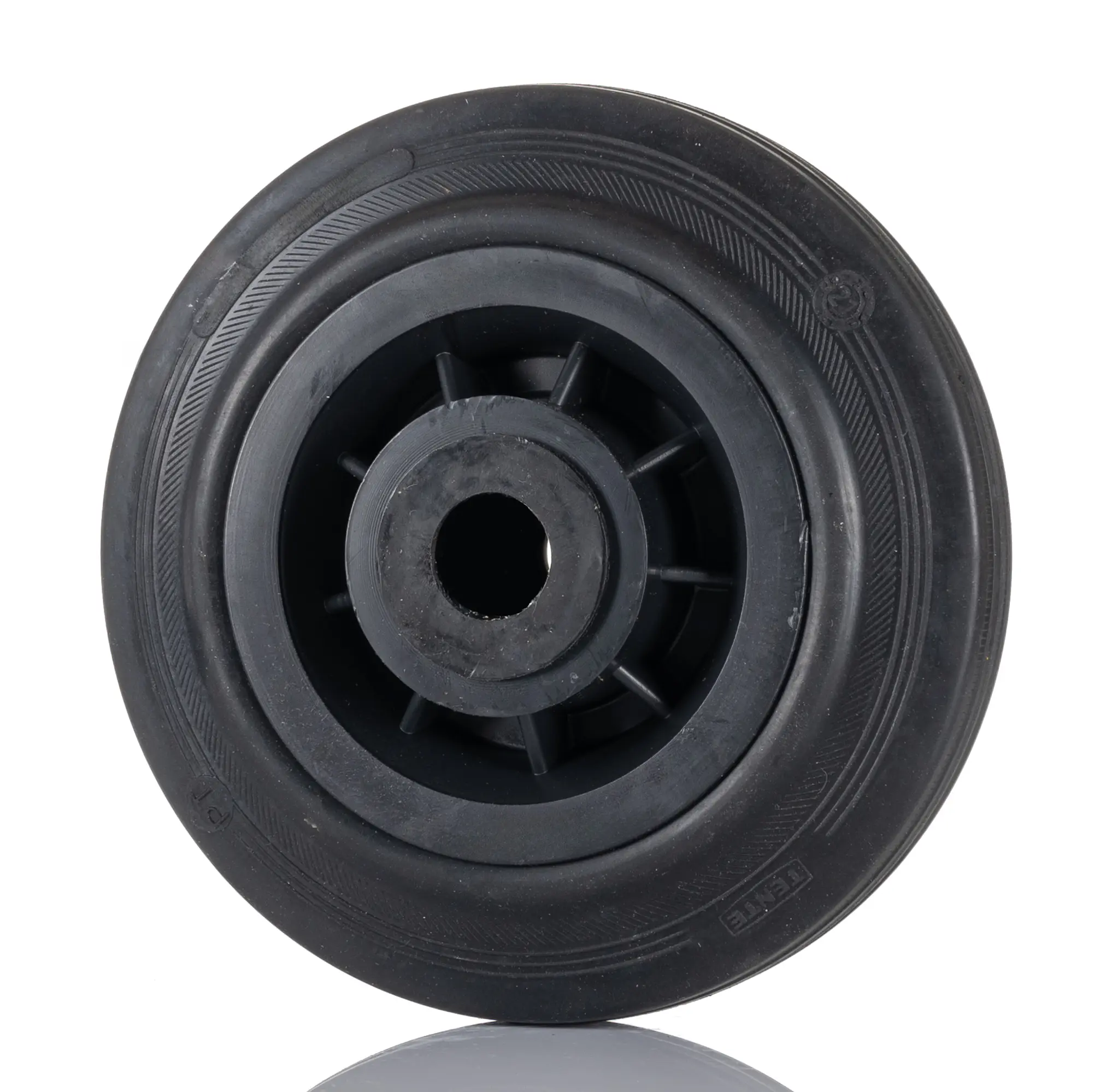 Produktfoto 1 von LAG Rollwagenrolle Schwarz, Mat. Gummi, 75 kg Ø 100 mm, B. 30 mm