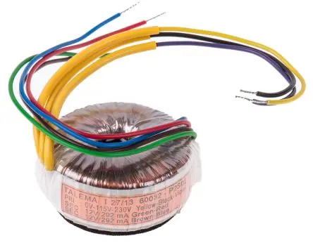 Produktfoto 1 von Nuvotem Talema Ringkerntransformator, Primär 230 V ac / Sekundär 2 x 12 V ac 2 Ausg. 7 VA, 500mA 0.181 kg 60 Hz 50 Hz
