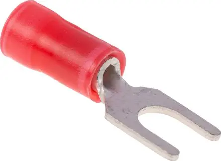 Produktfoto 1 von TE Connectivity PLASTI-GRIP Rot Isoliert Gabelkabelschuh B. 7.1mm, 4.17 mm 22 AWG 16 AWG