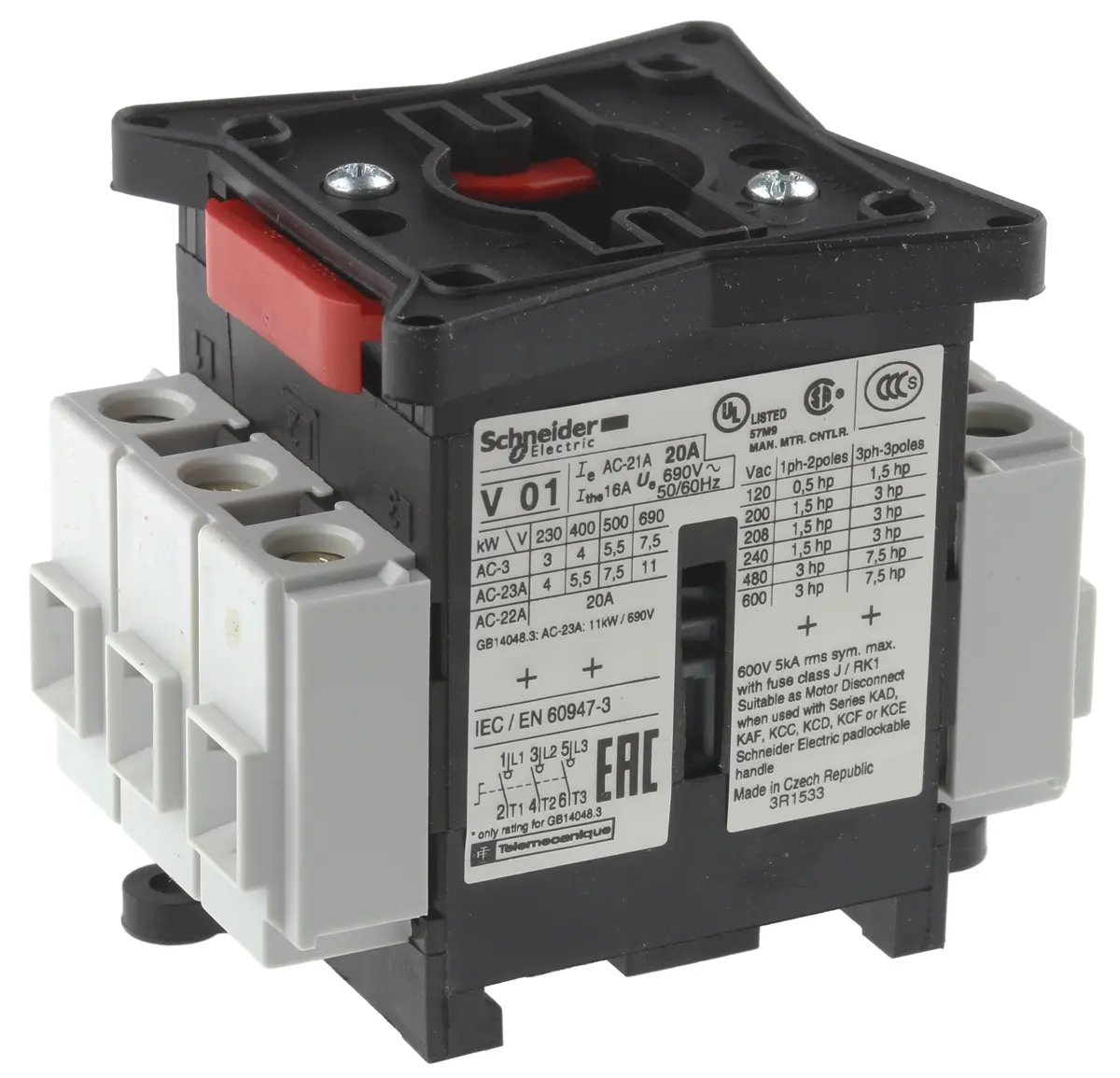 Produktfoto 1 von Schneider Electric TeSys VARIO Trennschalter / 3-polig 20 A 11 A