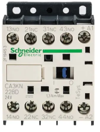 Produktfoto 1 von Schneider Electric TeSyS CA Schütz 24V dc-Spule, 4-polig, 690V ac / 10 A 24V dc 2 Schließer/2 Öffner Steuerrelais
