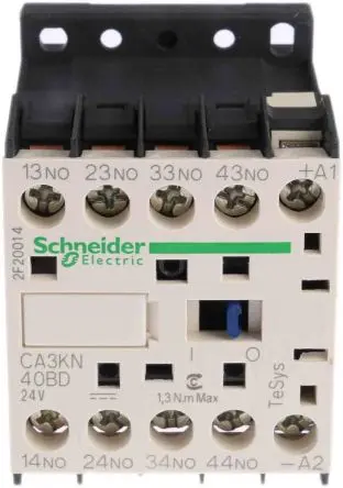 Produktfoto 1 von Schneider Electric TeSyS CA Schütz 24V-Spule, 4-polig, 690V ac / 10 A 24V 250 VA 4 Schließer Steuerrelais
