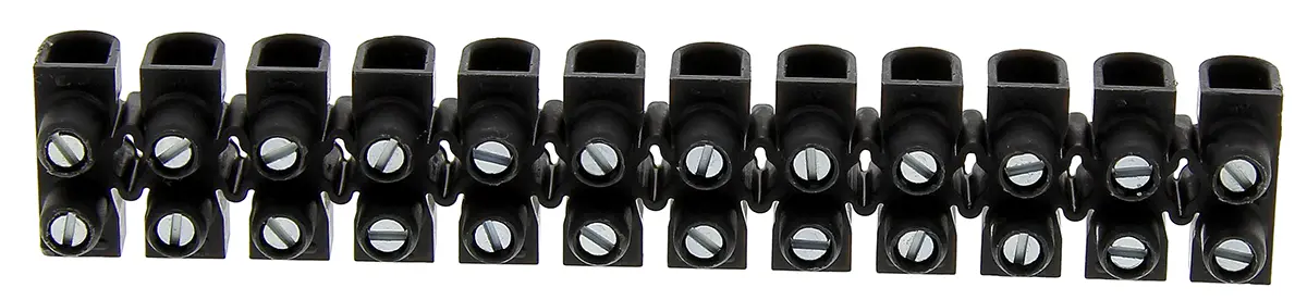 Legrand Polypropylen Klemmenleiste 41A Schwarz 12-polig Schraubbefestigung 6 mm²