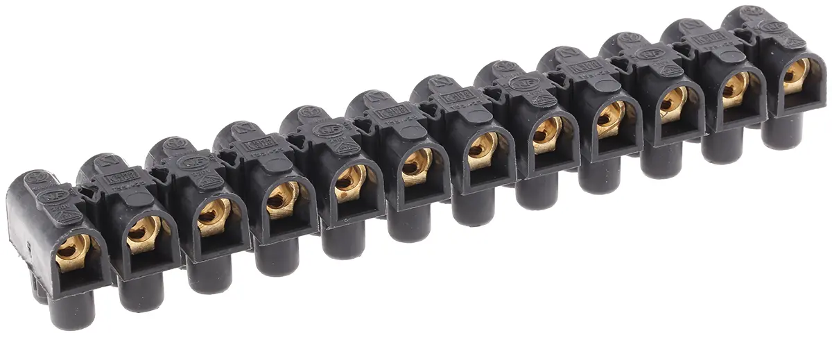Produktfoto 1 von Legrand Polypropylen Klemmenleiste 76A Schwarz 12-polig Schraubbefestigung 16 mm²