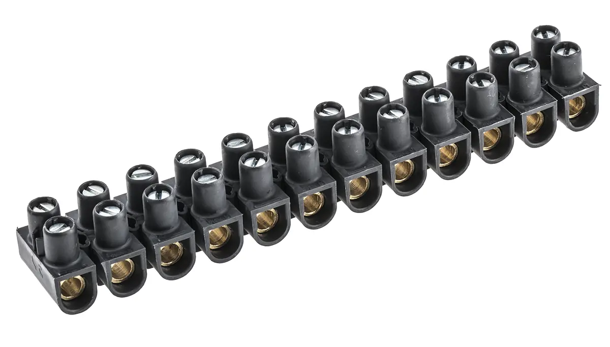 Produktfoto 1 von Legrand Polypropylen Klemmenleiste 76A Schwarz 12-polig Schraubbefestigung 16 mm²