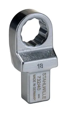 Produktfoto 1 von STAHLWILLE, 14 x 18 mm Rund Einsetzring-Schraubenschlüssel, Chrom, 30.5 mm