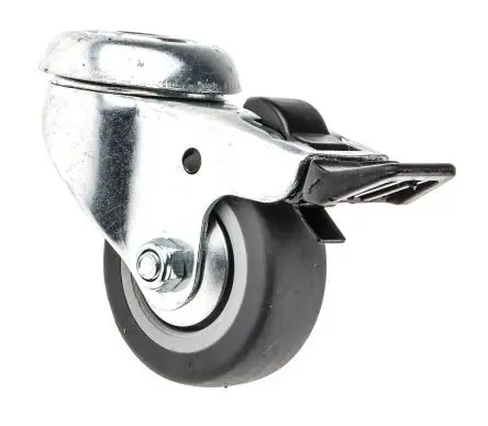Produktfoto 1 von Guitel Hervieu Gebremst, schwenkbar Rolle, Rad ø 50 mm, 40 kg, Ges H. 69 mm, Rad B. 17 mm, Gummi