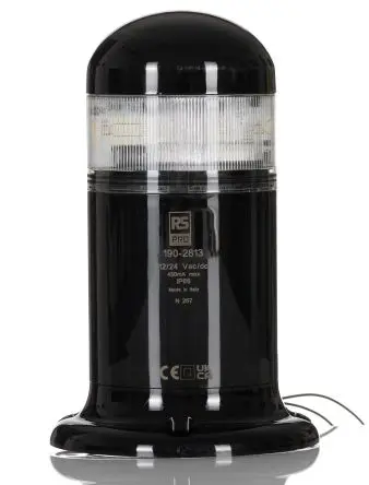 Produktfoto 1 von RS PRO LED Signalturm 6-stufig Linse Klar 24V ac/dc Dauer Schraubanschlussklemme 157.5 mm