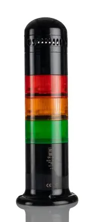 Produktfoto 1 von RS PRO LED Signalturm 6-stufig Linse Rot, Grün, Gelb 24V ac/dc Dauer Schraubanschlussklemme 288.7 mm