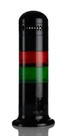 Produktfoto 1 von RS PRO Elypse LED Signalturm Integrierter Signalgeber 6-stufig Linse Grün, Rot 24V ac/dc Filament/Warnsummer