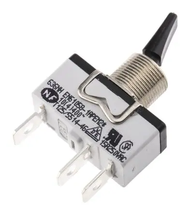 Produktfoto 1 von APEM Panel Kippschalter SPST, Ein-Ein, 24 V dc, 250 V ac, 10A, Stecker